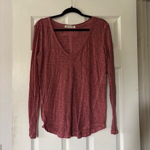 We The Free Deep Rose Long Sleeve Top